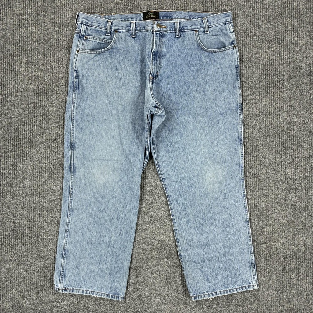 RedHead 9048-MS Relaxed Fit Jeans Mens 44x30 Light Blue Wash Straight Denim